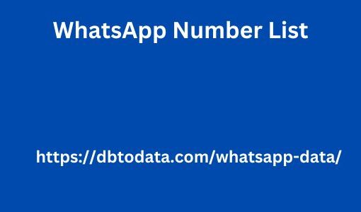 WhatsApp Mobile Number List